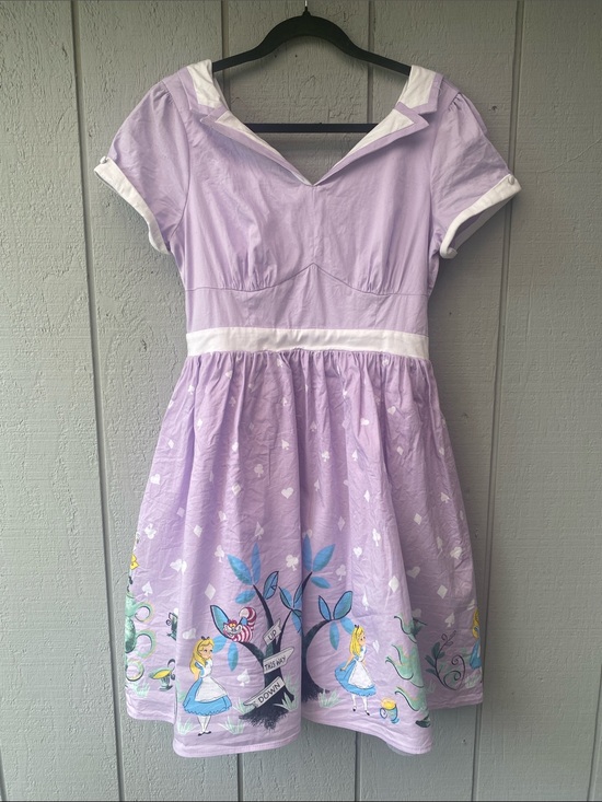 Disney Dresses & Skirts - Disney Lavender Alice in Wonderland Sailor Collar Dress